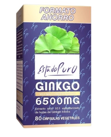 Ginkgo biloba 6500mg 80 capsulas estado puro