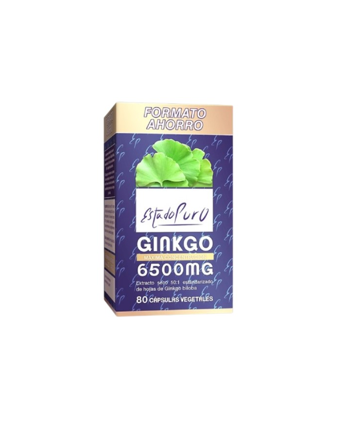 Ginkgo biloba 6500mg 80 capsulas estado puro