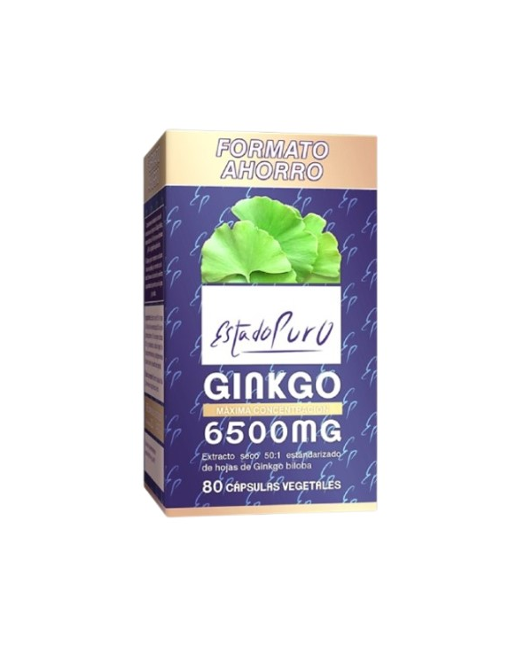 Ginkgo biloba 6500mg 80 capsulas estado puro