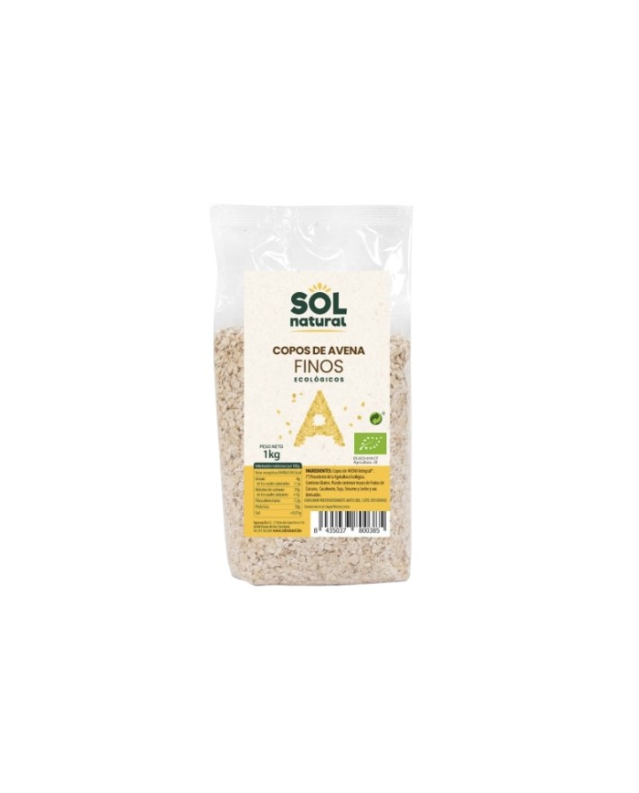 Copos avena finos int. 1kg bio sol natural