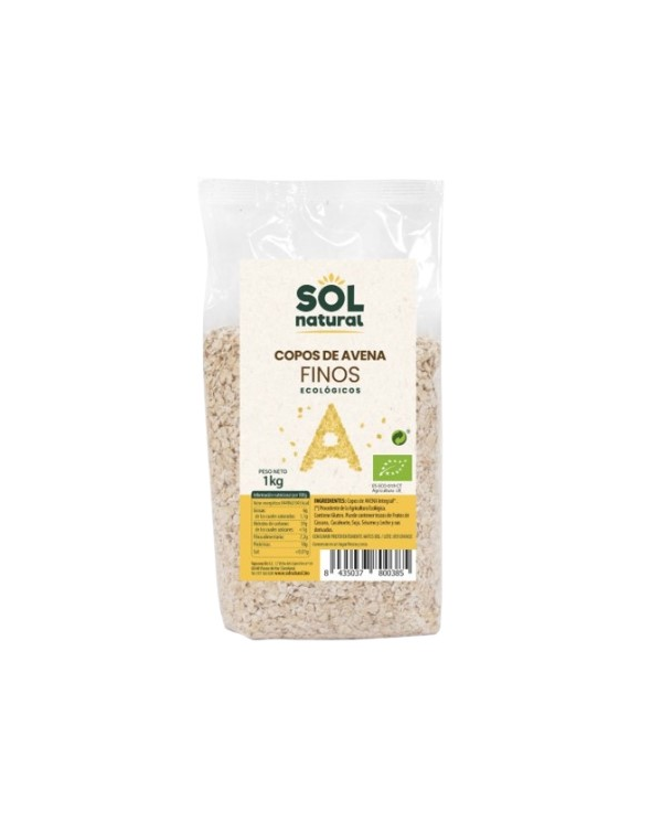 Copos avena finos int. 1kg bio sol natural