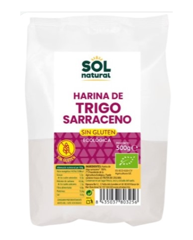 Harina trigo sarraceno sin gluten 500g sol natural