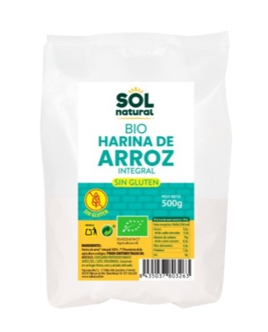 Harina arroz integral sin gluten 500g sol natural