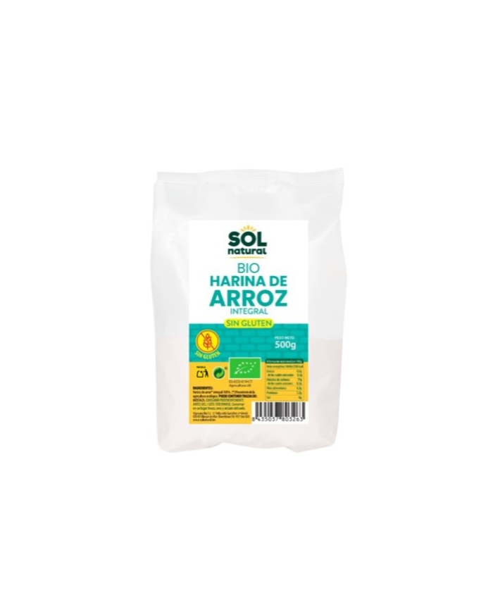 Harina arroz integral sin gluten 500g sol natural
