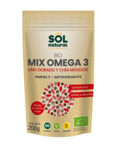 Mix omega 3 lino chia molidas 200g bio sol natural
