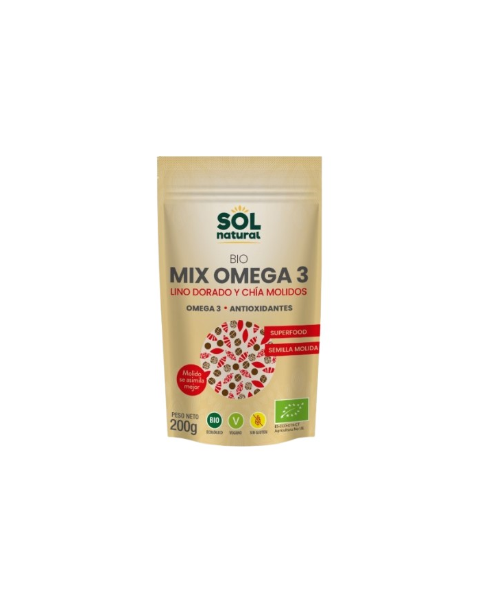 Mix omega 3 lino chia molidas 200g bio sol natural