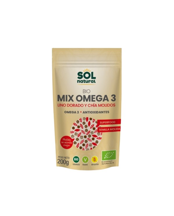 Mix omega 3 lino chia molidas 200g bio sol natural