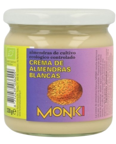 Crema almendras blanca 330gr monki