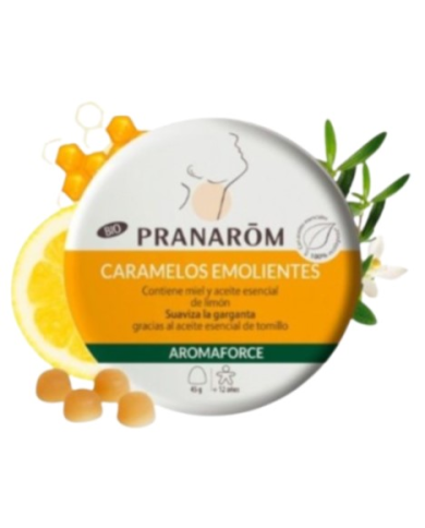 Caramelos emolientes miel limon 45gr bio pranaron