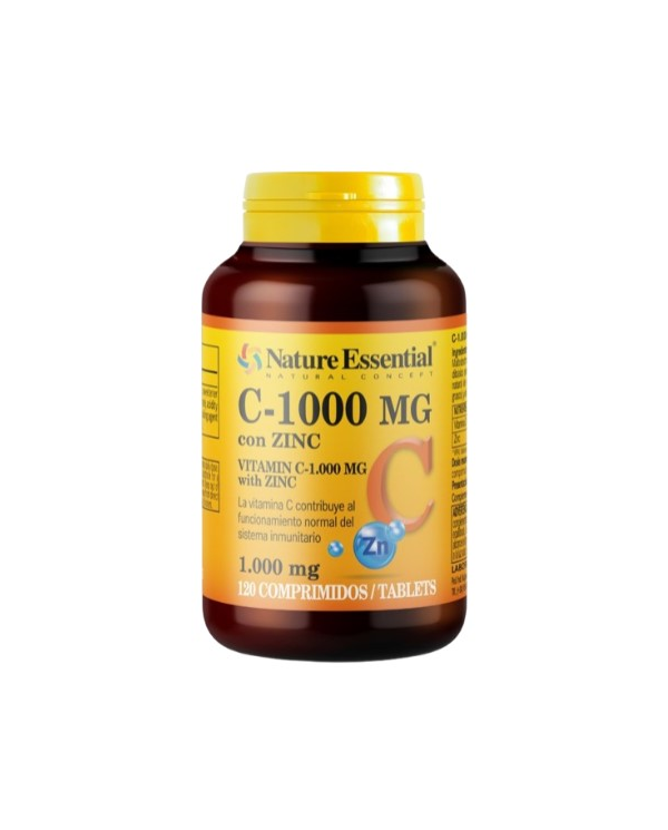 Vitamina c zinc 1000mg 120caps  nature essential