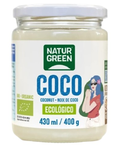 Aceite coco virgen extr.crudo bio 430ml naturgreen