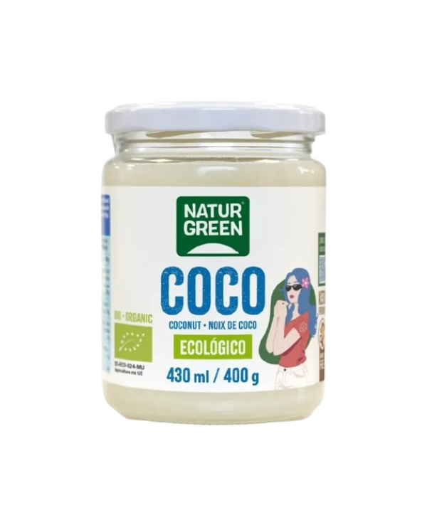 Aceite coco virgen extr.crudo bio 430ml naturgreen