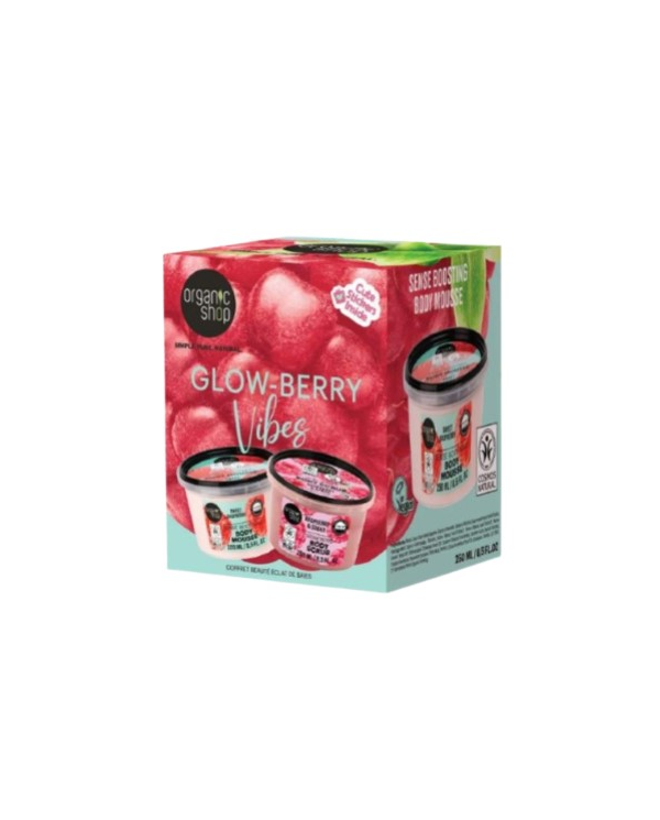 Set regalo glow berry vibes exfoliante+mousse corp