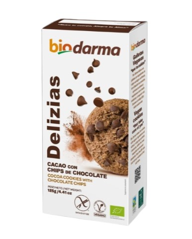 Delizias galletas cacao chips chocolate s/g 125g b