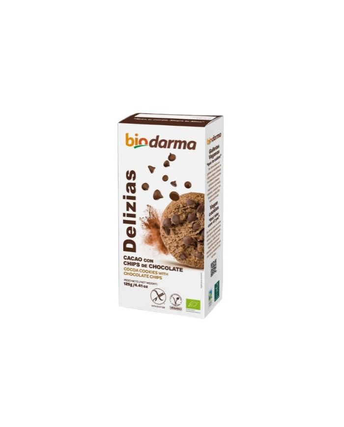 Delizias galletas cacao chips chocolate s/g 125g b