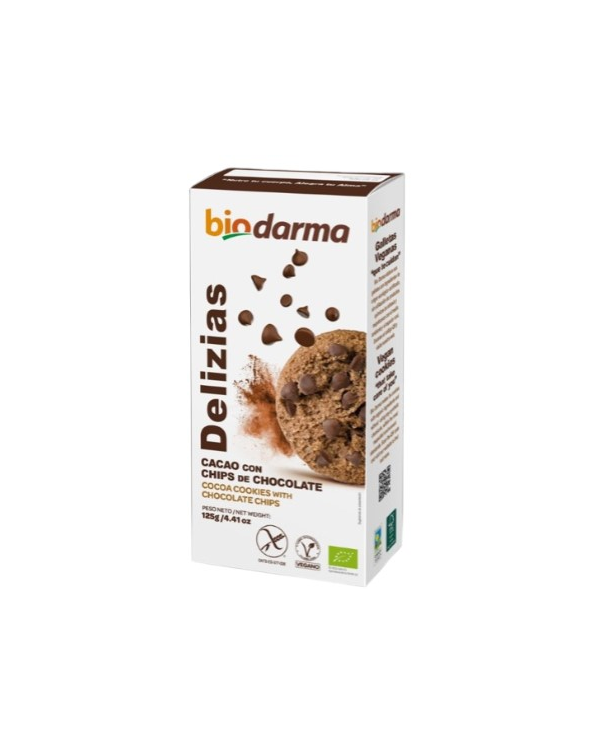 Delizias galletas cacao chips chocolate s/g 125g b