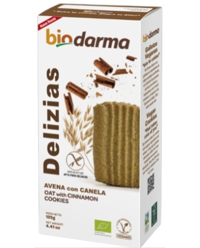 Delizias galletas avena canela s/g 125g biodarma