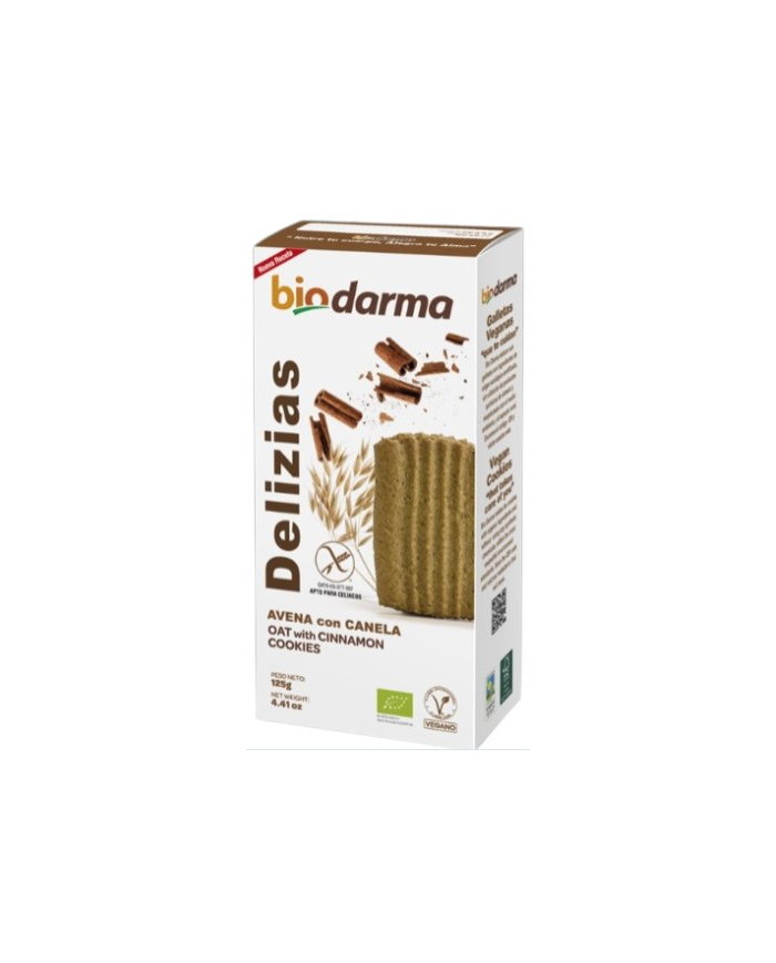 Delizias galletas avena canela s/g 125g biodarma
