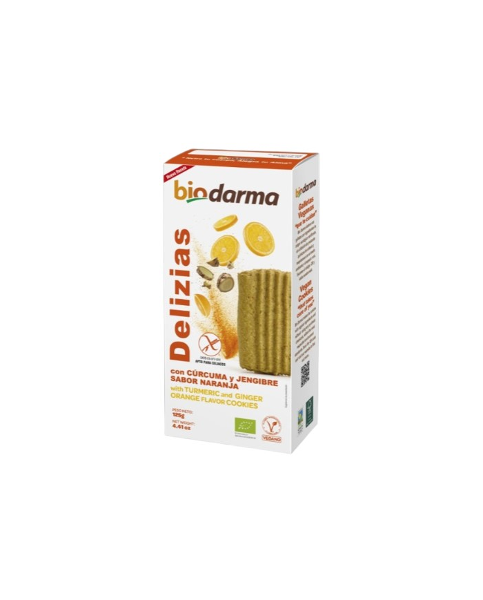 Delizias galletas curcuma jengibre s/g 125g biodar