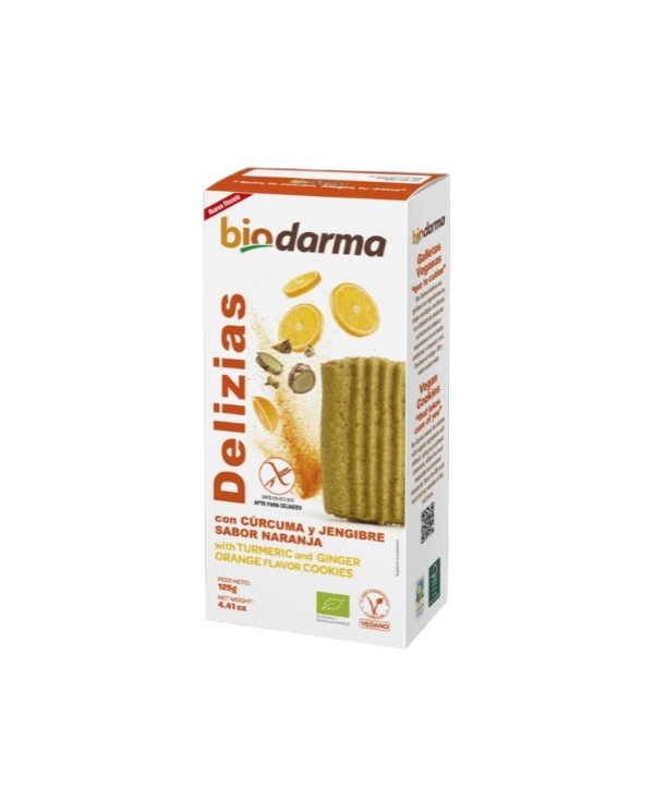 Delizias galletas curcuma jengibre s/g 125g biodar