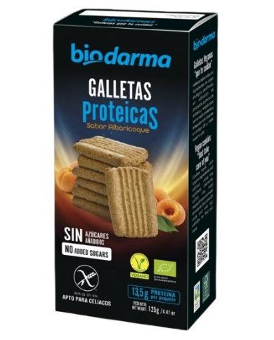 Galletas proteicas albaricoque s/g 125g biodarma