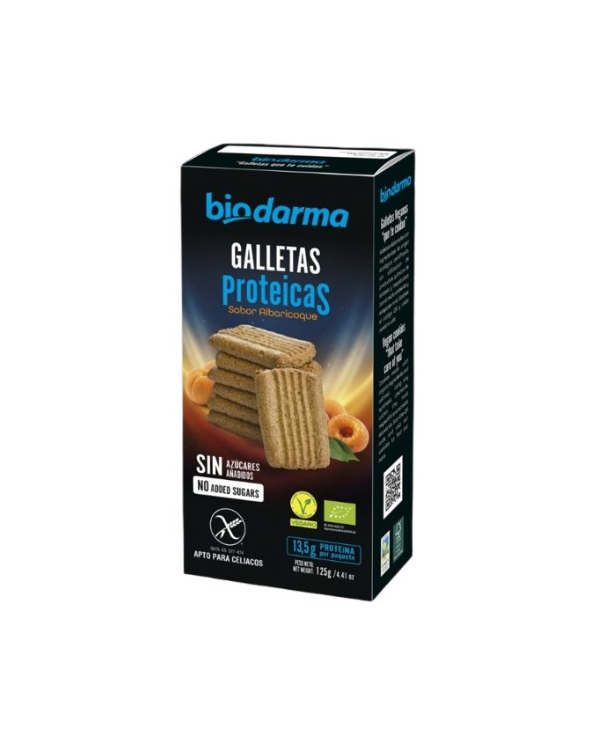 Galletas proteicas albaricoque s/g 125g biodarma