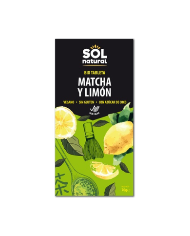 Chocolate con matcha limon 70g sol natural