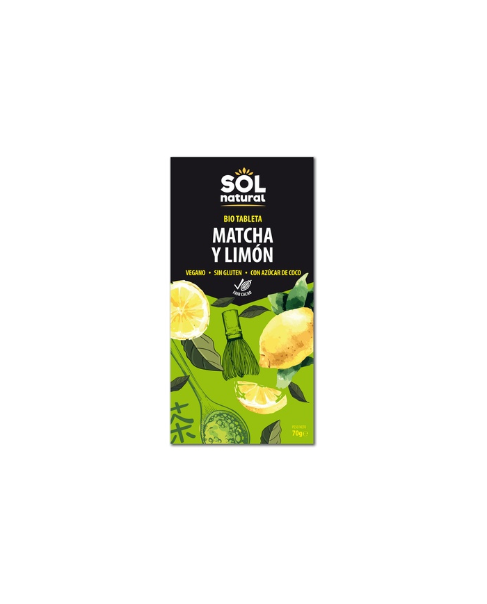 Chocolate con matcha limon 70g sol natural
