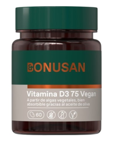 Vitamina d3 75 vegan 60 perlas bonusan