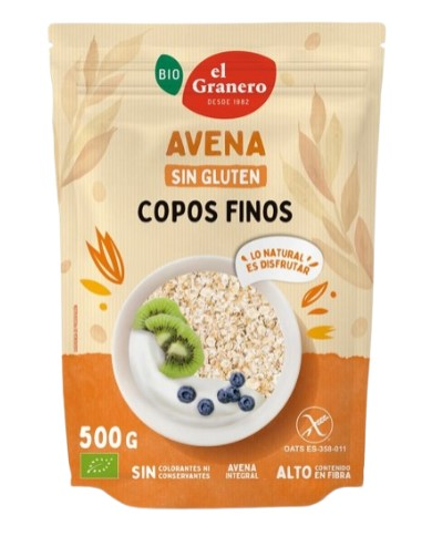 Copos avena finos sin gluten bio 500g el granero