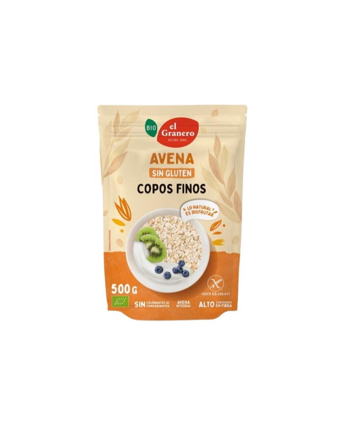 Copos avena finos sin gluten bio 500g el granero