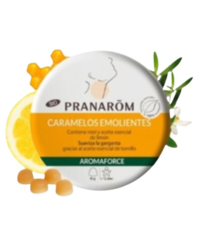 Caramelos emolientes miel limon 45gr bio pranaron