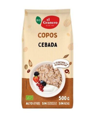 Copos cebada 500gr bio el granero