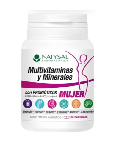 Multivitaminas minerales mujer 30 capsulas natysal