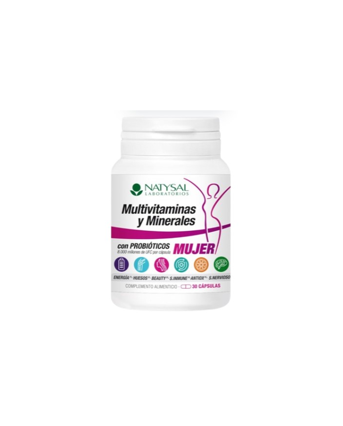 Multivitaminas minerales mujer 30 capsulas natysal