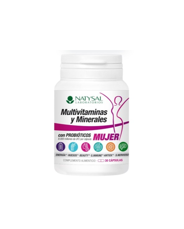 Multivitaminas minerales mujer 30 capsulas natysal