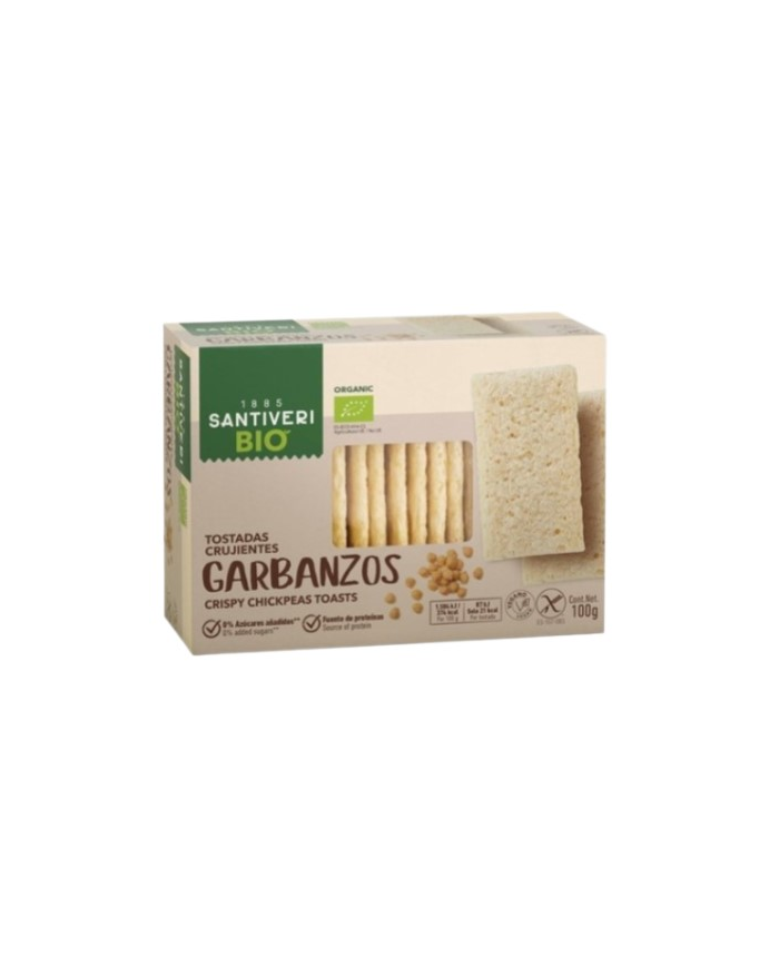 Tostadas crujientes garbanzos BIO 100 g, Santiveri
