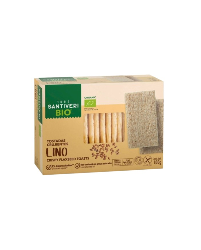Tostadas crujientes lino BIO 100 g, Santiveri