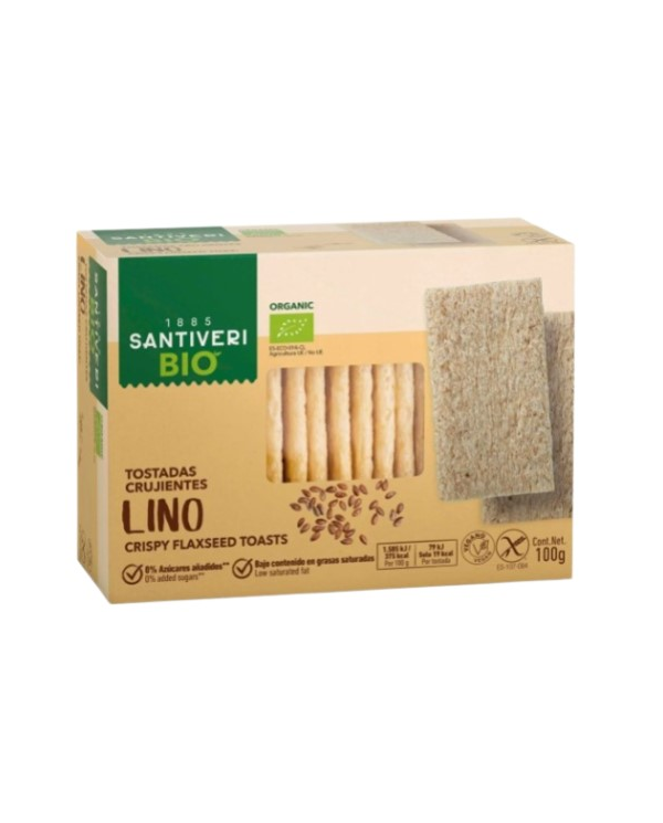 Tostadas crujientes lino bio 100gr santiveri
