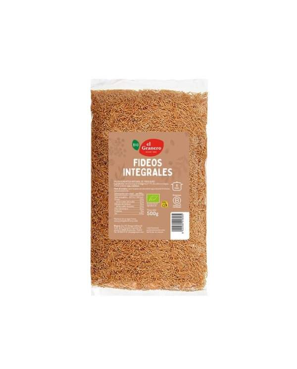 Fideos integrales  500g bio el granero