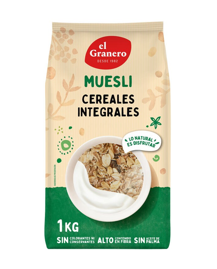 Muesli cereales integrales 1kg granero