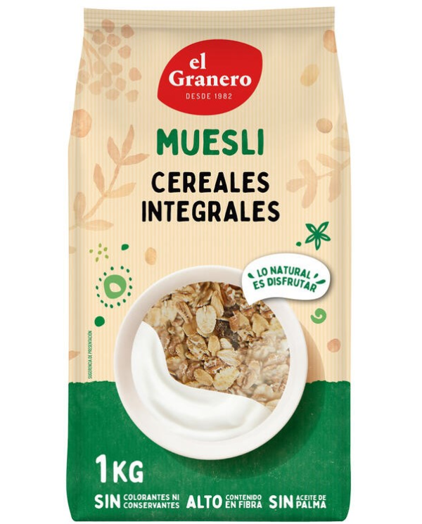 Muesli cereales integrales 1kg granero