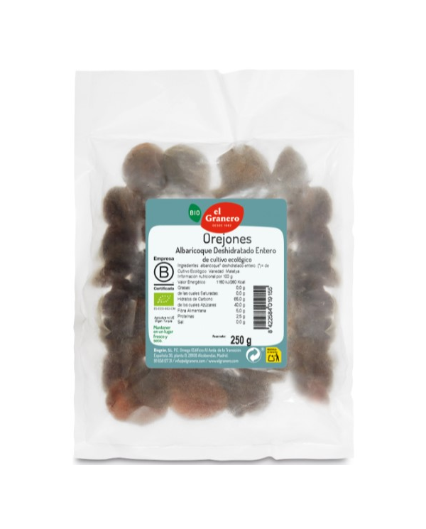 Orejones enteros 250gr bio granero