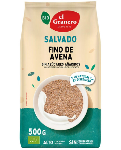 Salvado avena fino 500gr bio el granero