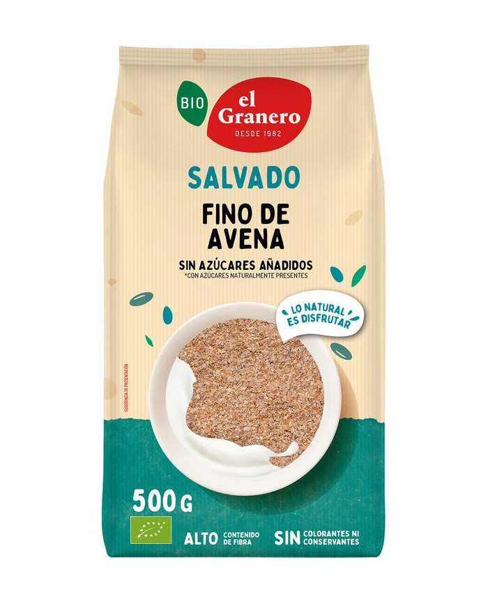 Salvado avena fino 500gr bio el granero