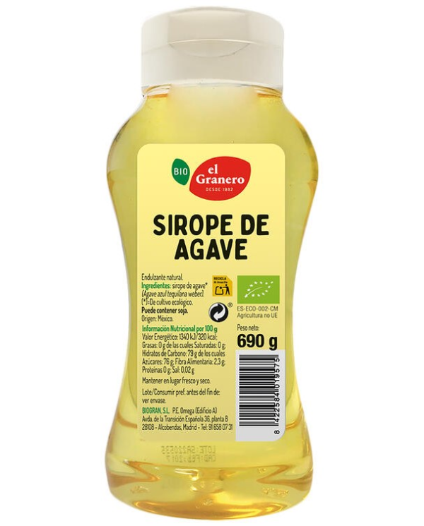 Sirope agave 690ml bio el granero