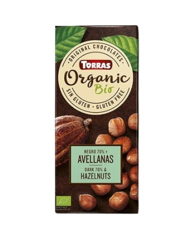 Chocolate negro 70% avellanas bio 100g torras