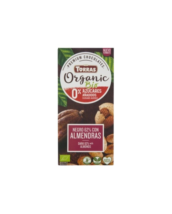 Chocolate negro 62% almendras 100g torras