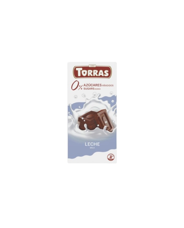 Chocolate leche sin azucar 75g torras