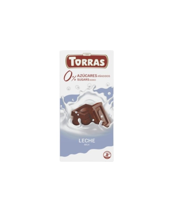 Chocolate leche sin azucar 75g torras
